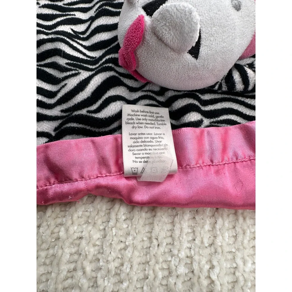 Garanimals Zebra Pink Satin & Cracker Barrel Giraffe Baby Security Blanket Lot‎